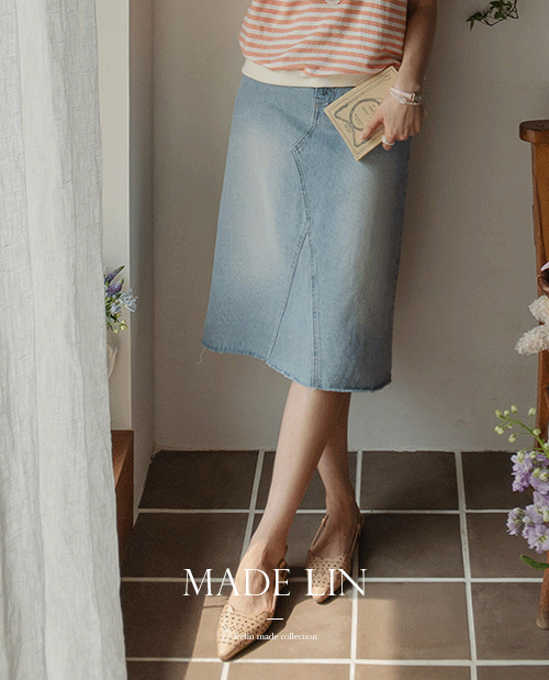 leelin - [[신상 7천원특가][만능코디][필수템]MADE LIN은은한 워싱 탄탄핏 A라인 데님 스커트[size:S,M,L,XL]]♡韓國女裝裙