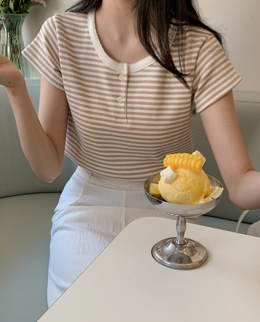 cherrykoko - 베이크 핀코트 티셔츠♡韓國女裝上衣