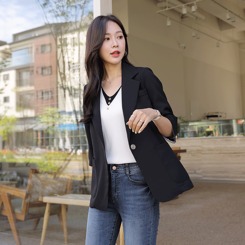 clicknfunny-테이프린 레터링자켓♡韓國女裝外套