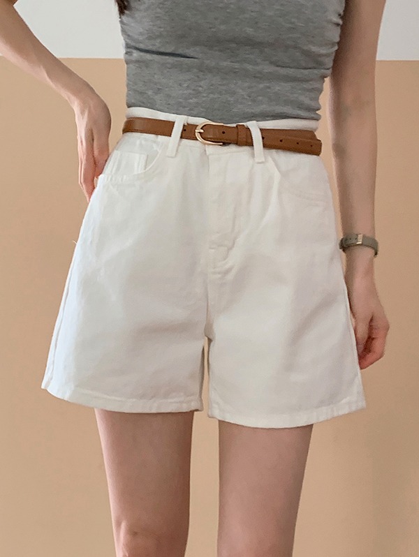 shopperland-포멀 데일리 코튼 반바지 (2color)♡韓國女裝褲