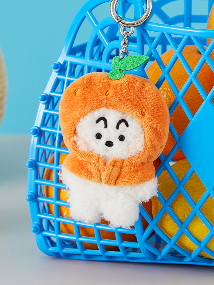 韓國Line Friends Mini Minini Conini Orange Fruit Doll Key Ring 