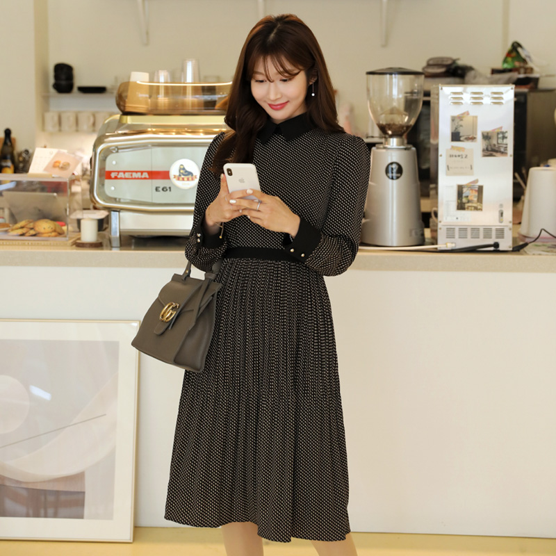 clicknfunny-[샤밀르 플리츠원피스[FREE,L사이즈]]♡韓國女裝連身裙