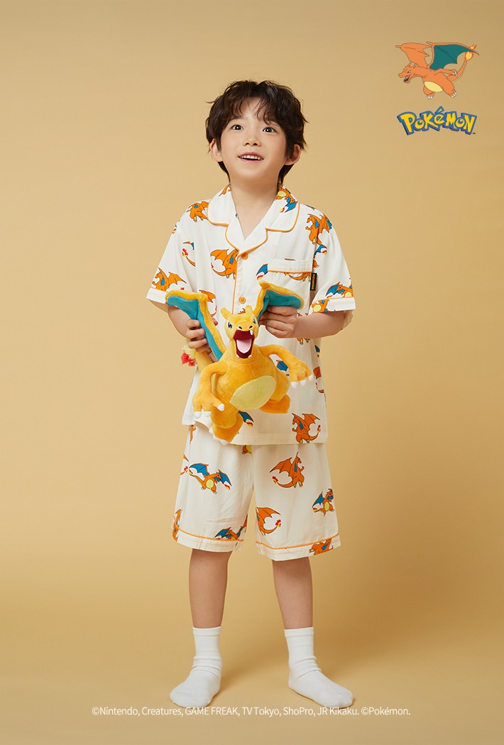 韓國 SPAO X 寵物小精靈 噴火龍 Short Sleeve Pajamas (CREAM) 