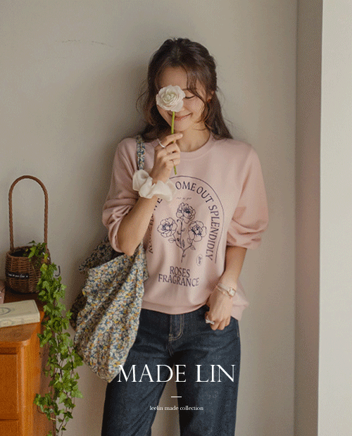 leelin - [[신상 3천원할인]MADE LIN메르딘 로즈 맨투맨[size:F(55~66)]]♡韓國女裝上衣