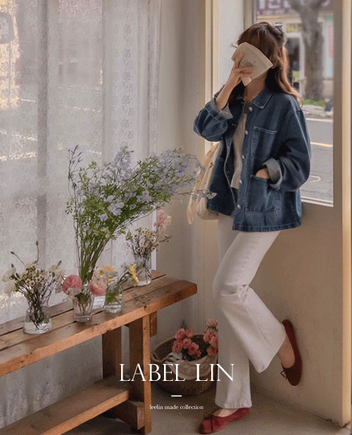 leelin - [[LABEL] 클로드 슈가버튼 앤포켓 시즌 청자켓[size:F(55~66)]]♡韓國女裝外套