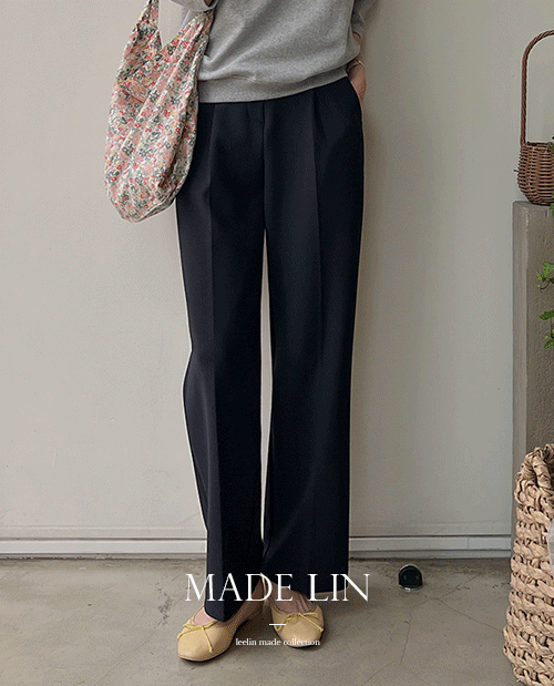leelin - [MADE LIN[봄ver] 만능 쫀득 복원력 세미와이드 슬랙스 [size:S,M,L,XL(롱/숏)]]♡韓國女裝褲