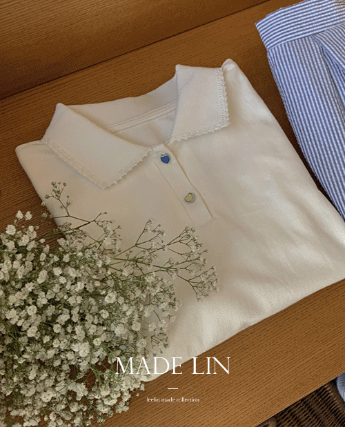 leelin - [MADE LIN통통튀는 유니크 레이스 카라 티셔츠[size:F(55~66)]]♡韓國女裝上衣