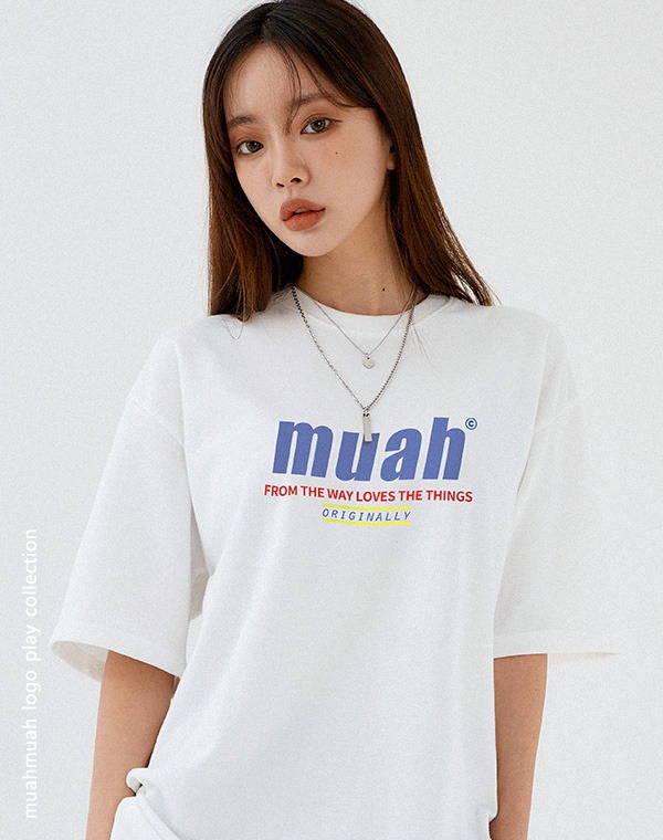 muahmuah - 하프 로워 프린팅 티셔츠♡韓國女裝上衣