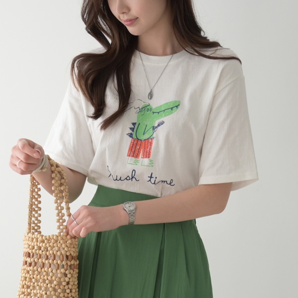 DailyN - 로크 데일리 루즈핏 코튼 프린팅 레터링 반팔 티셔츠 봄 여름 가을♡韓國女裝上衣