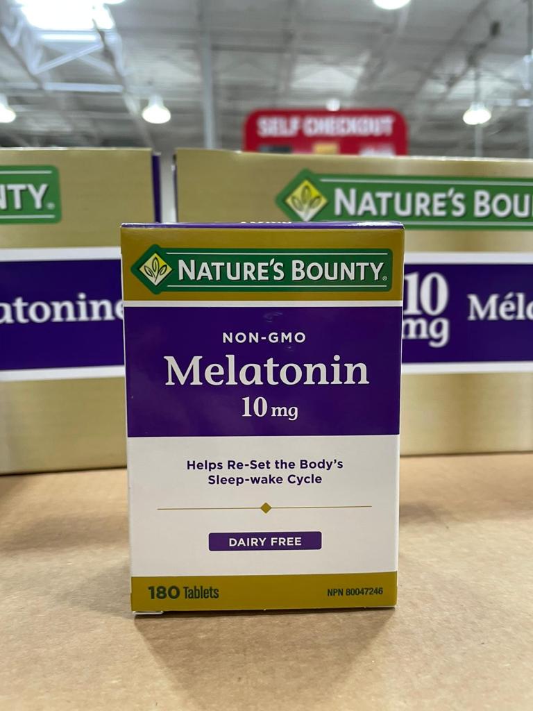 【加拿大空運直送】Nature’s Bounty NON-GMO Melatonin 10mg 自然之寶褪黑素 10mg 180粒