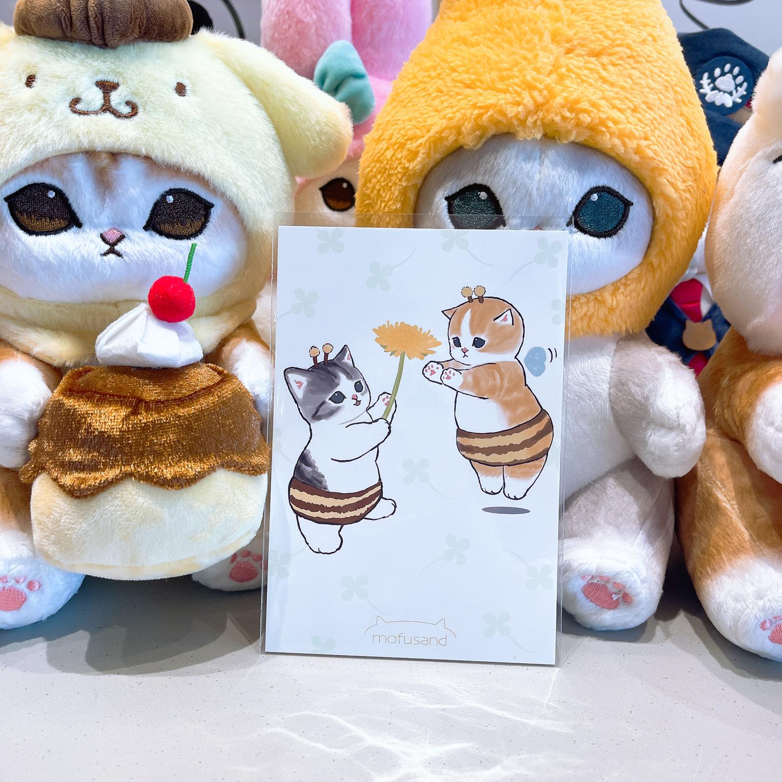 【日本直送限定】Mofusand 花朵蜜蜂貓系列 明信片